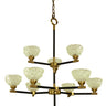 Framburg Stonebridge 9 - Light Antique Brass/Matte Black Dining Chandelier 5699 AB/MBLACK