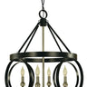 Framburg Amelia 4 - Light Matte Black/Satin Pewter Dining Chandelier 5704 MBLACK/SP