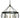 Framburg Amelia 5 - Light Matte Black/Satin Brass Dining Chandelier 5705 MBLACK/SB