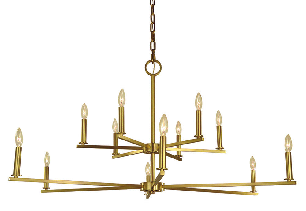 Framburg Evelyn 12 - Light Brushed Brass Foyer Chandelier 5762 BR