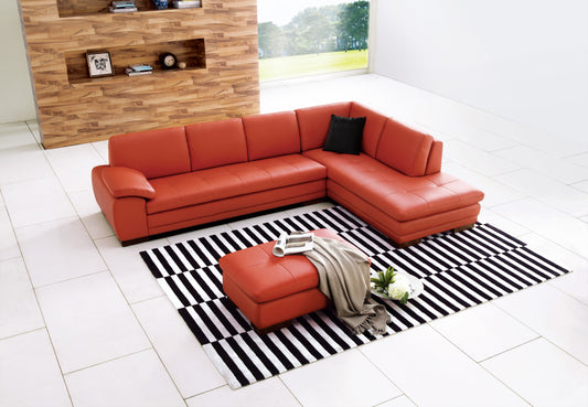 625 Italian Leather Sectional Sofa Pumpkin RHF by JM