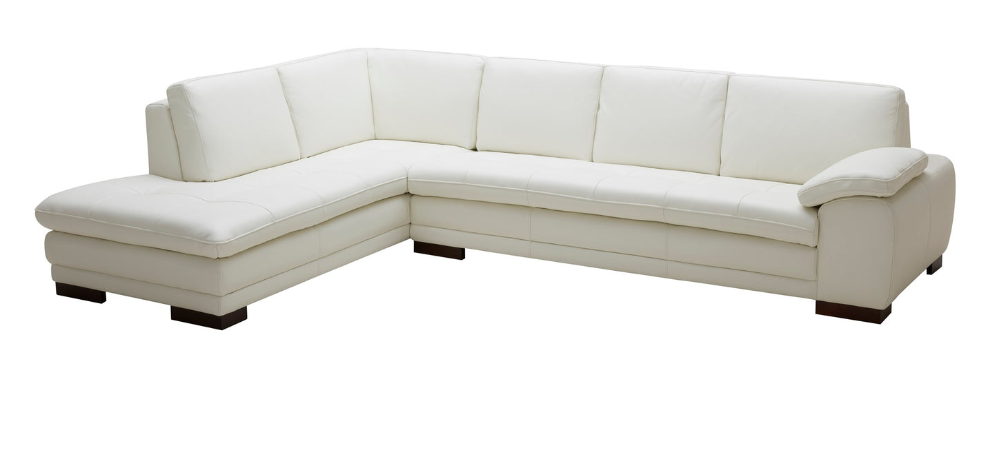 625 Italian Leather Sectional Sofa White LHF by JM