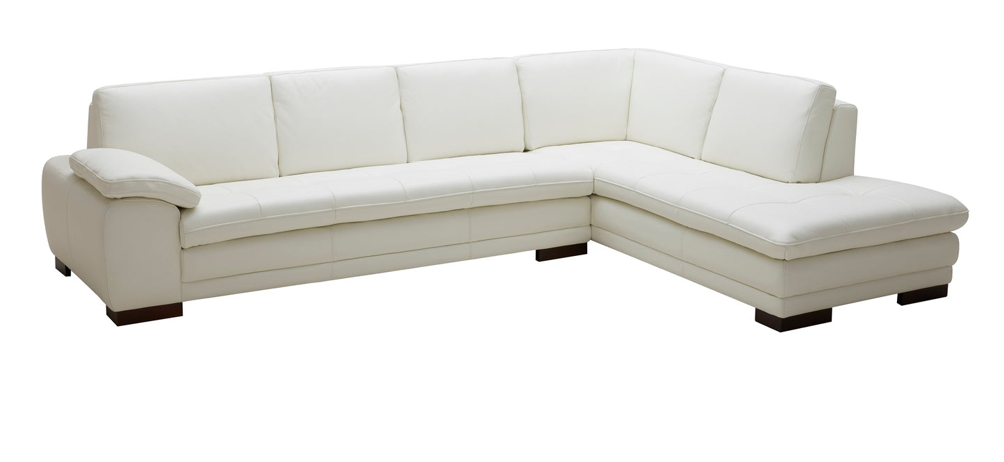 625 Italian Leather Sectional Sofa White RHF by JM