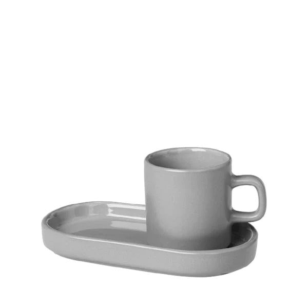 Blomus Pilar Espresso Cups Tray Mirage Grey Set of 2 63725