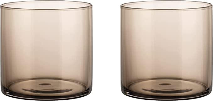 Blomus Mera Drinking Glasses Low Ball Set of 2 Coffee Colored 64285