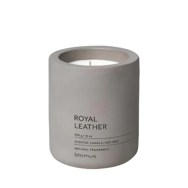 Blomus Fraga Candle Large Satellite Taupe Royal Leather Scent 65951