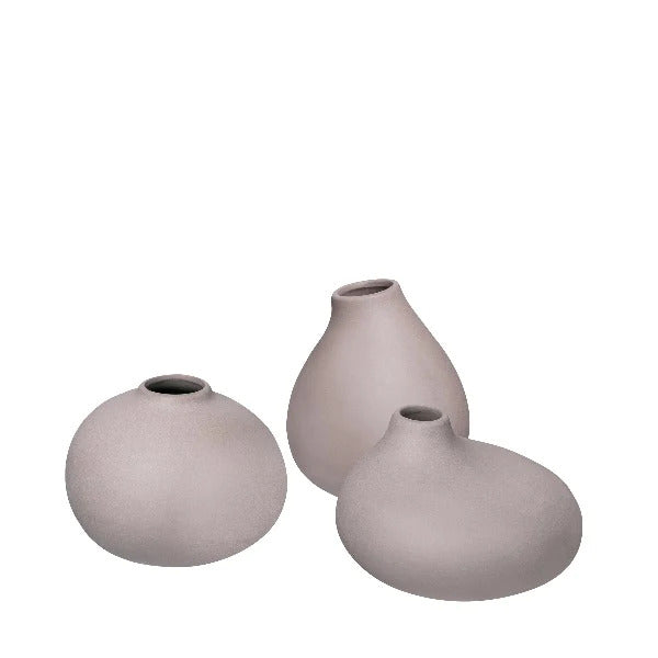 Blomus Nona Mini Vases Bark Mauve Set of 3 66225