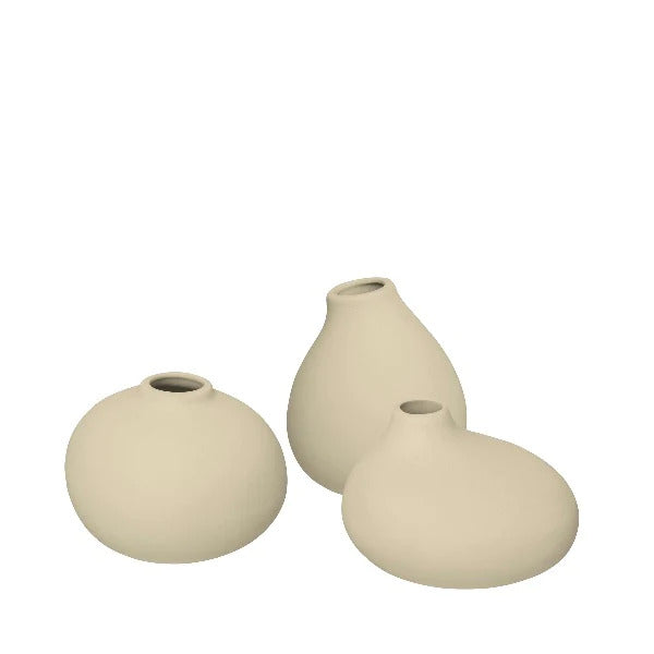Blomus Nona Mini Vases Vanilla Set of 3 66515