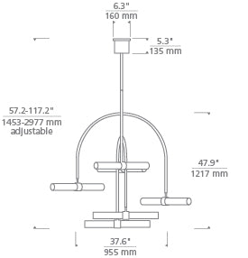 Tech Lighting Calumn Chandelier 6 Light