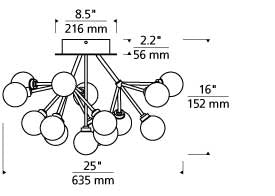 Mara Modern LED Ceiling Light with Frosted Glass Globes