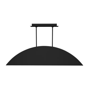 Close-up of the Nightshade Black finish on the Bau 50 linear pendant light, showcasing its texture. 