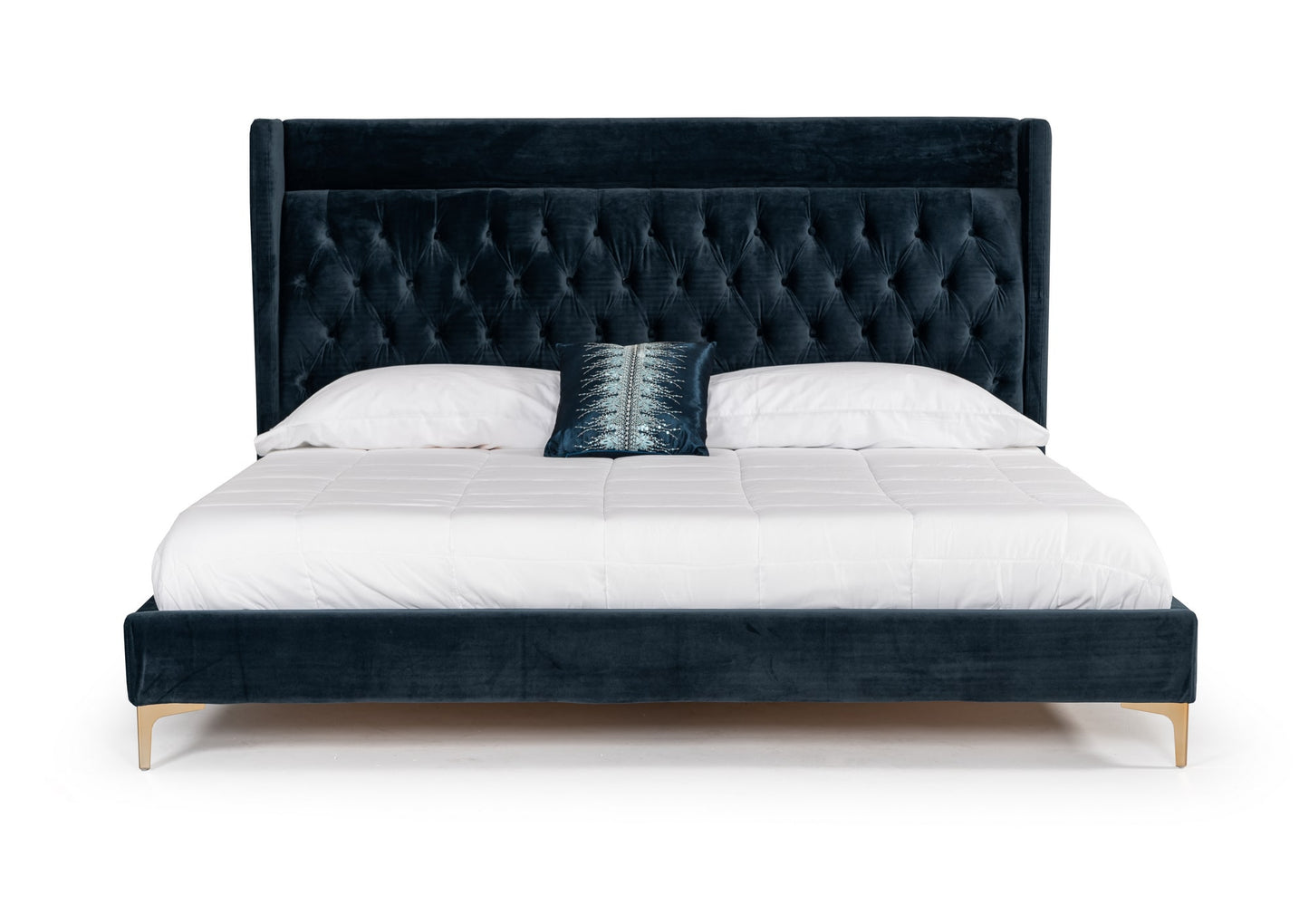 VIG Furniture Modrest Wales Blue Fabric Bed