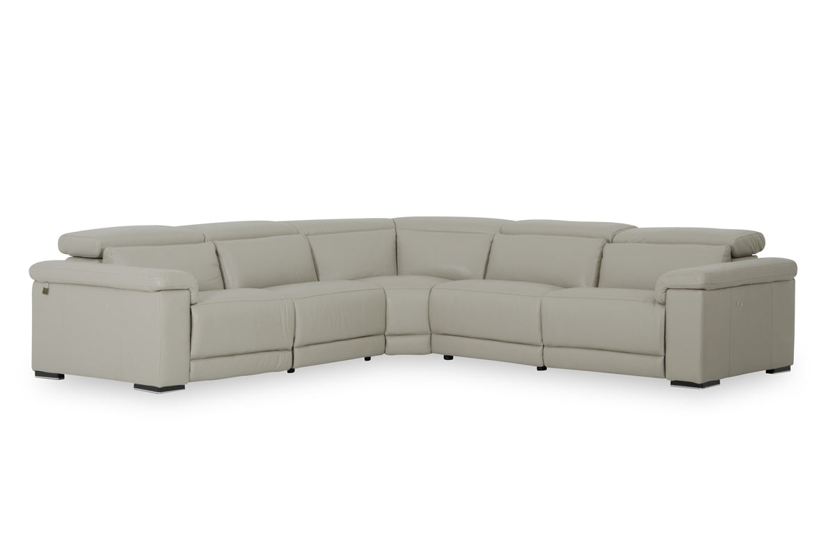 VIG Furniture Estro Salotti Palinuro Grey Leather Sectional Sofa