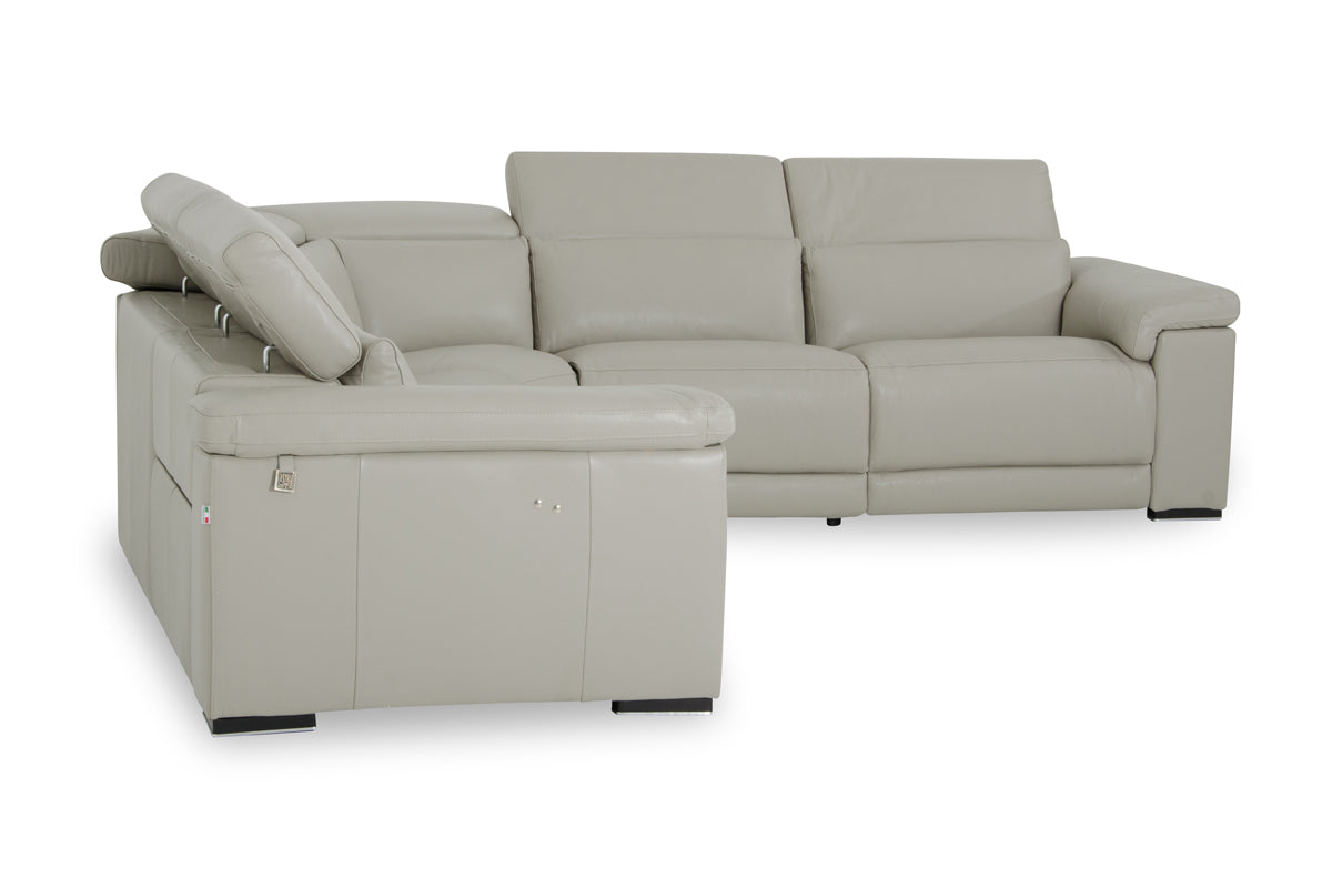 VIG Furniture Estro Salotti Palinuro Grey Leather Sectional Sofa