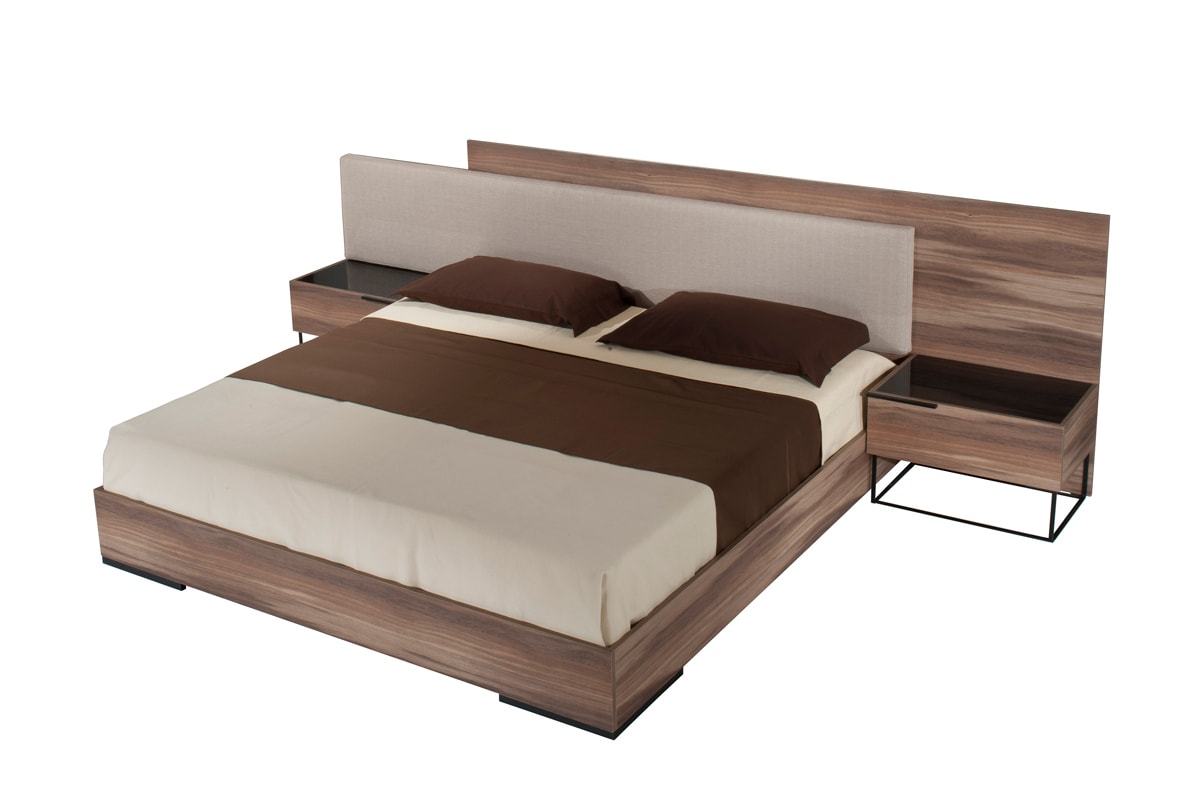 VIG Furniture Nova Domus Matteo Italian Walnut Fabric Bed
