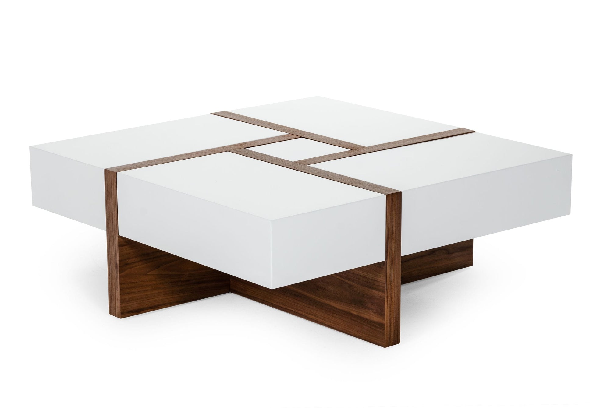 VIG Furniture Modrest Makai White Walnut Square Coffee Table