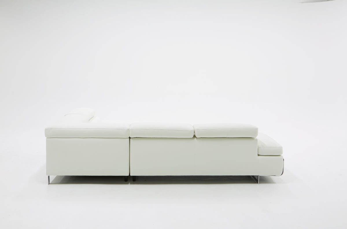 VIG Furniture Divani Casa Myst Mini White Leather Right Sectional Sofa