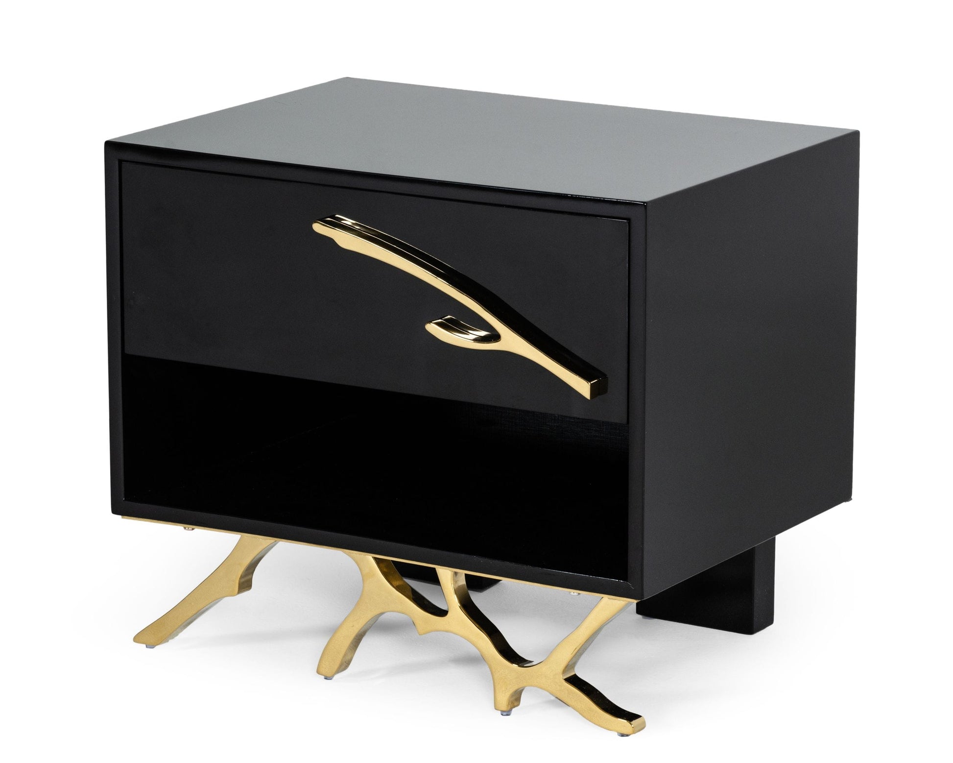 VIG Furniture Modrest Legend Black Gold Nightstand