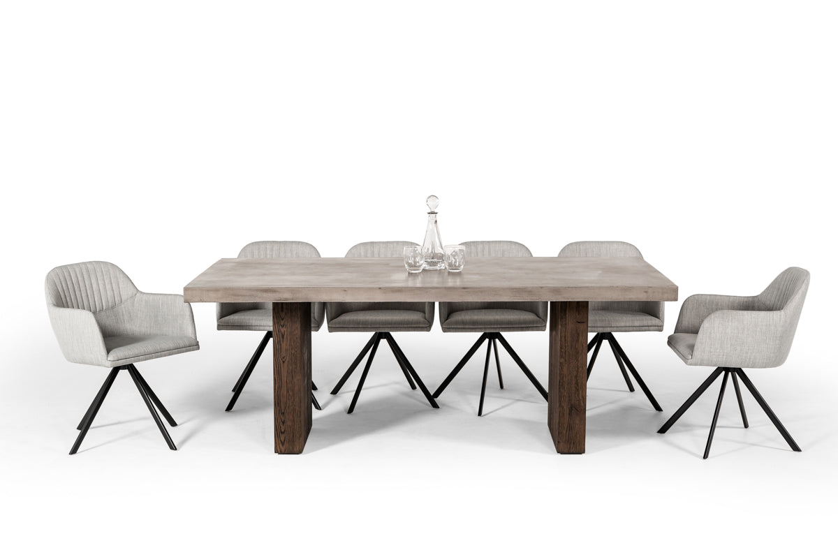 VIG Furniture Modrest Rime Concrete Oak Dining Table