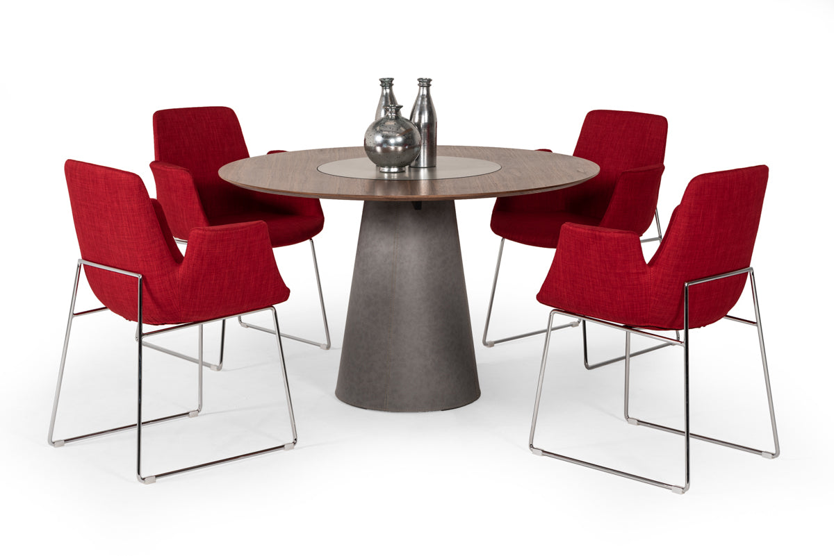 VIG Furniture Modrest Altair Red Fabric Dining Chair