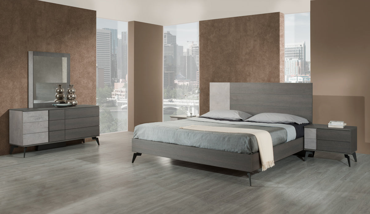 VIG Furniture Nova Domus Palermo Italian Faux Concrete Grey Mirror