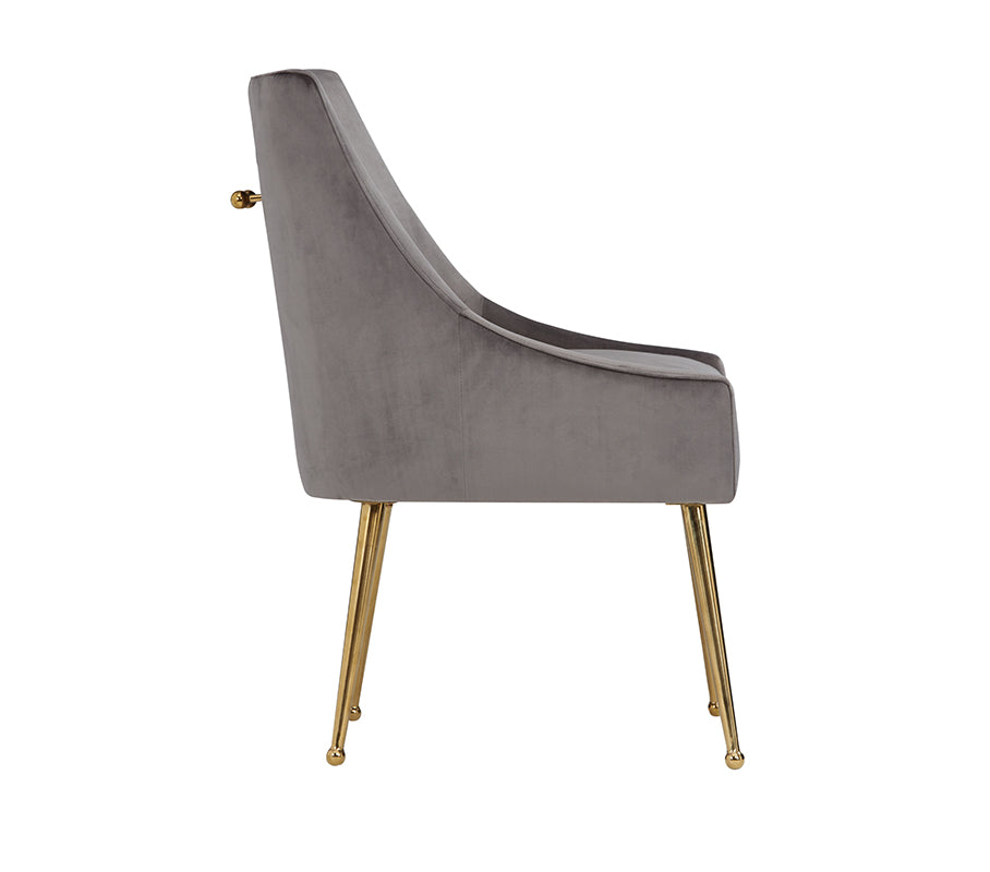 VIG Furniture Modrest Castana Grey Velvet Gold Dining Chair Set of 2