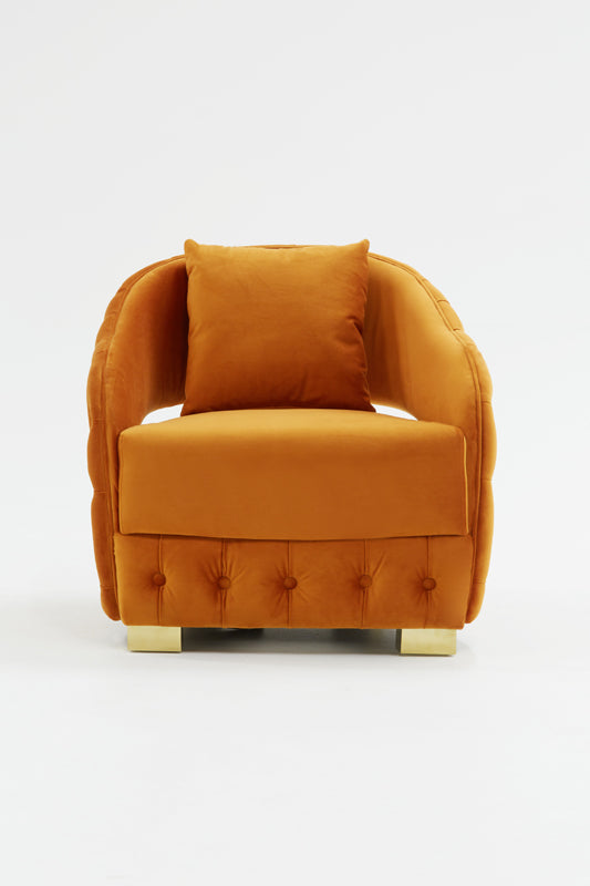 VIG Furniture Divani Casa Duarte Orange Velvet Accent Chair