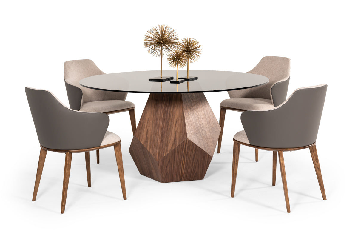 VIG Furniture Modrest Rackham Walnut Round Dining Table
