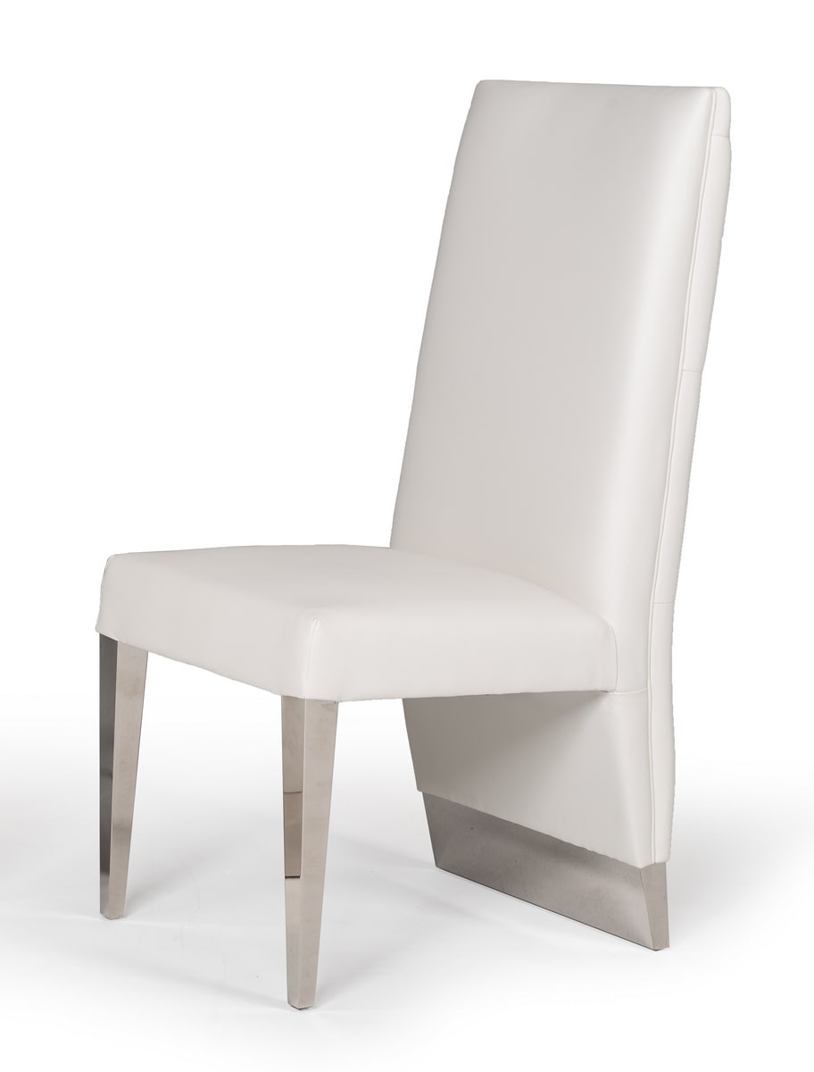 VIG Furniture Modrest Kilson White Leatherette Dining Chair Set of 2