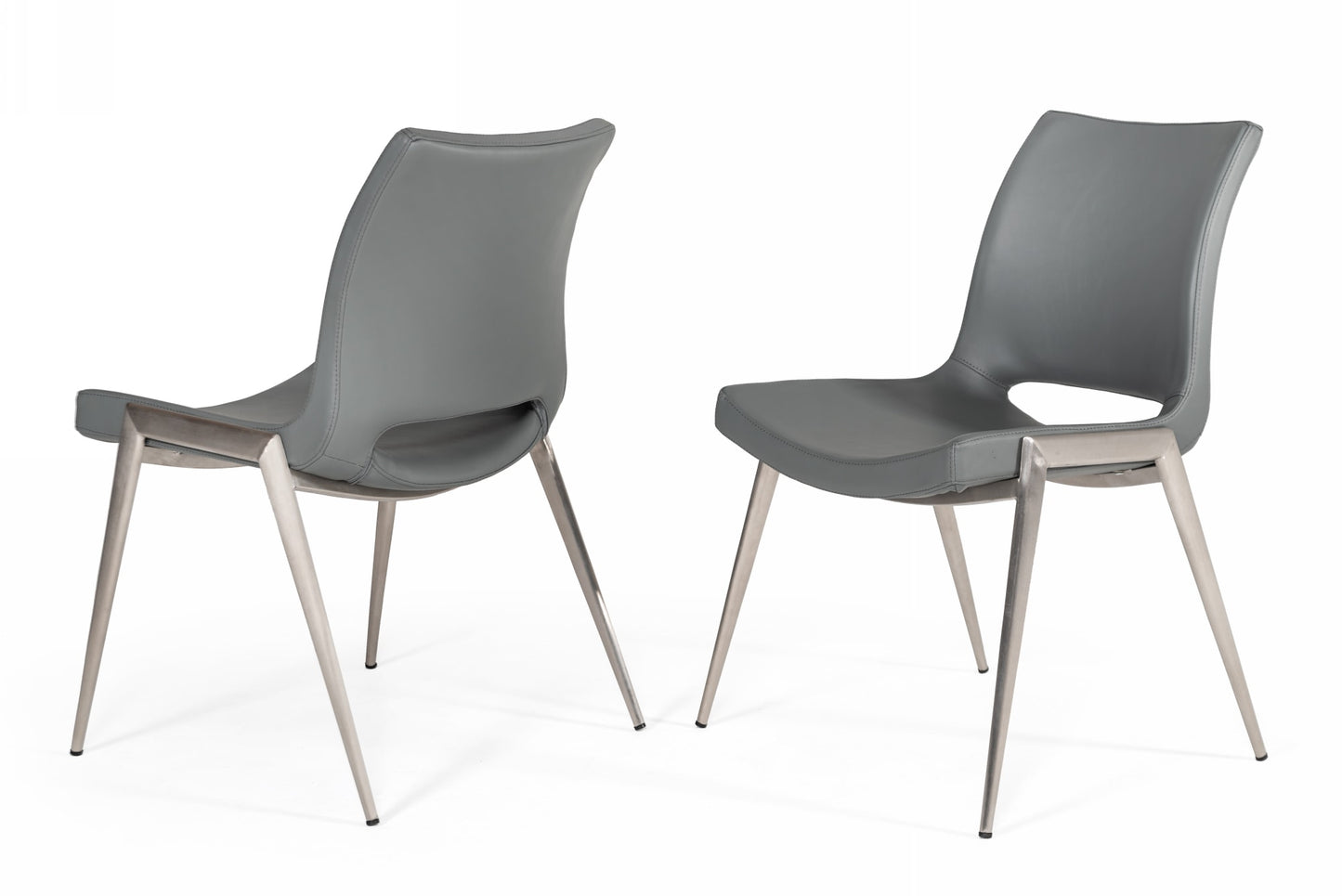 VIG Furniture Modrest Jackie Grey Leather Dining Chair Set of 2