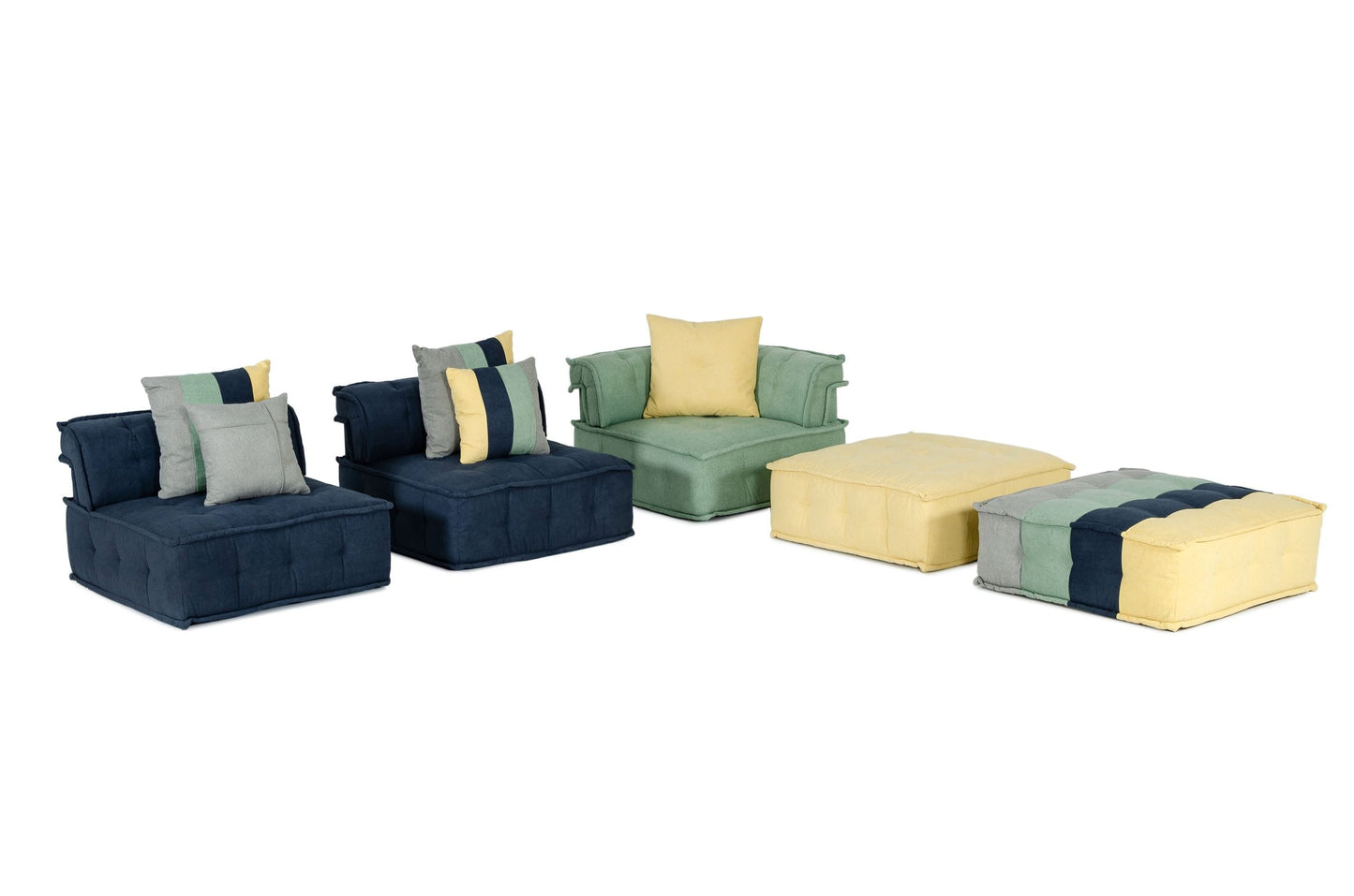 VIG Furniture Divani Casa Dubai Multicolored Fabric Modular Sectional Sofa
