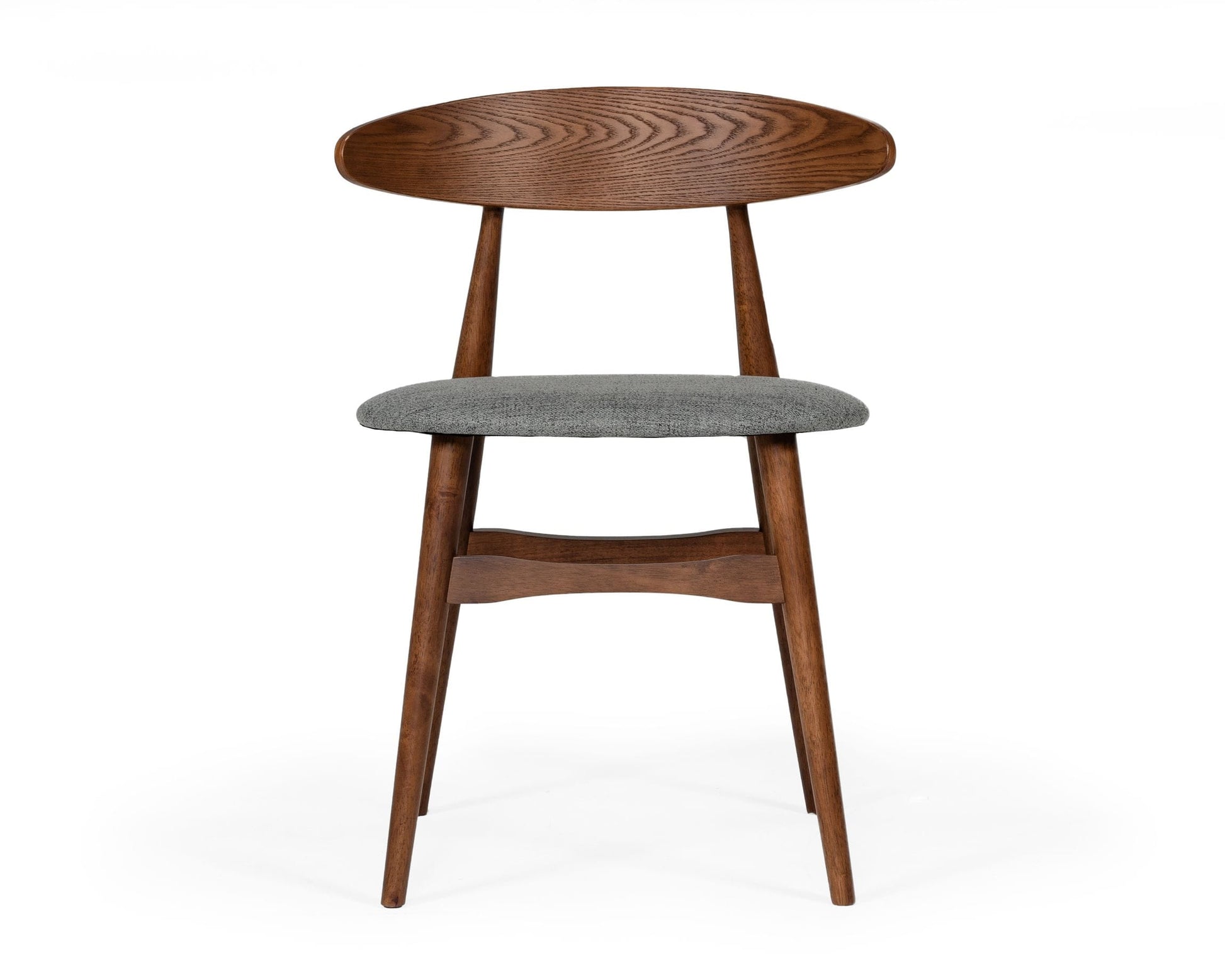 VIG Furniture Modrest Prospect Grey Fabric Walnut Dining Chair Set of 2