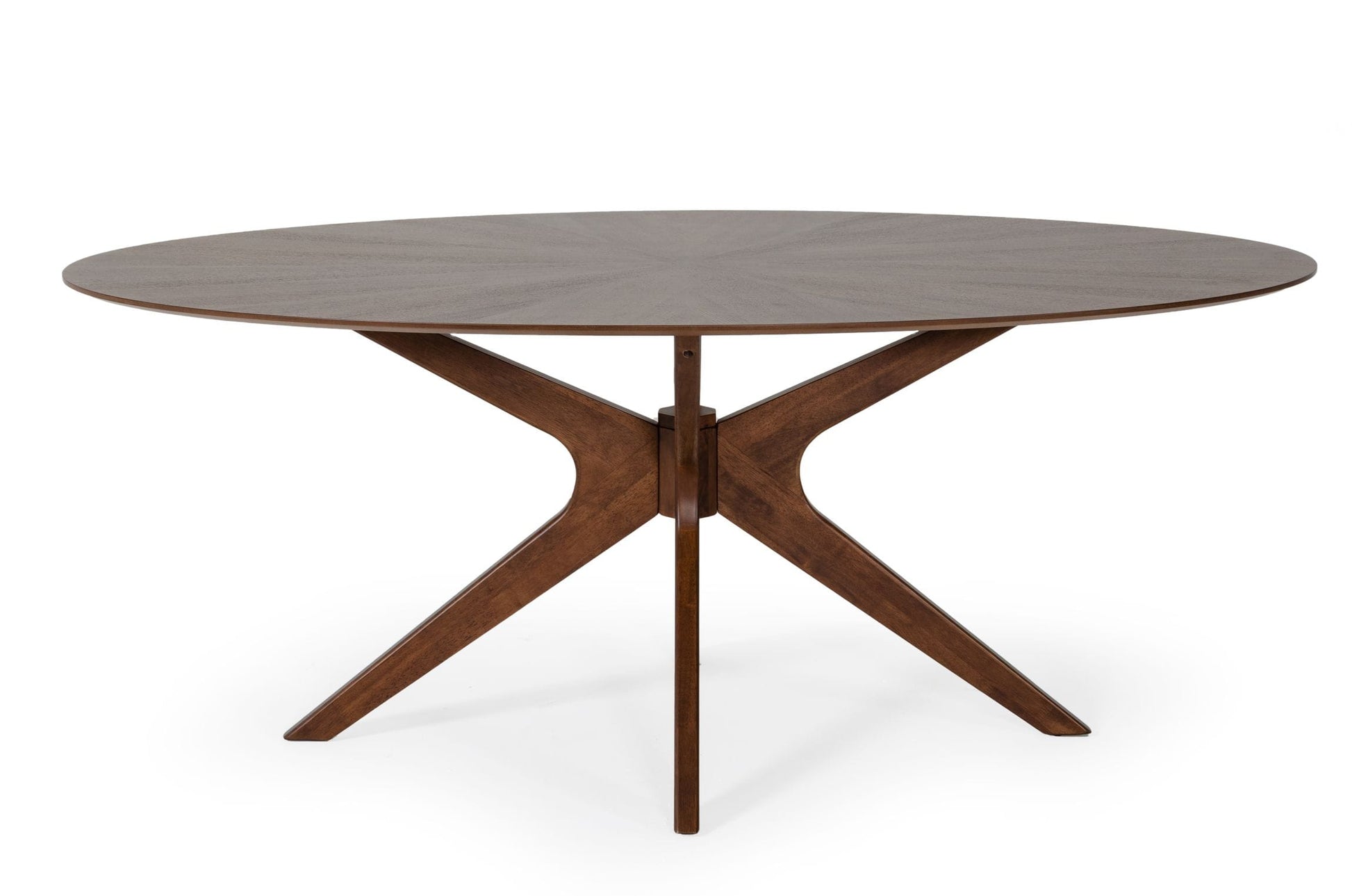 VIG Furniture Modrest Prospect Oval Walnut Dining Table