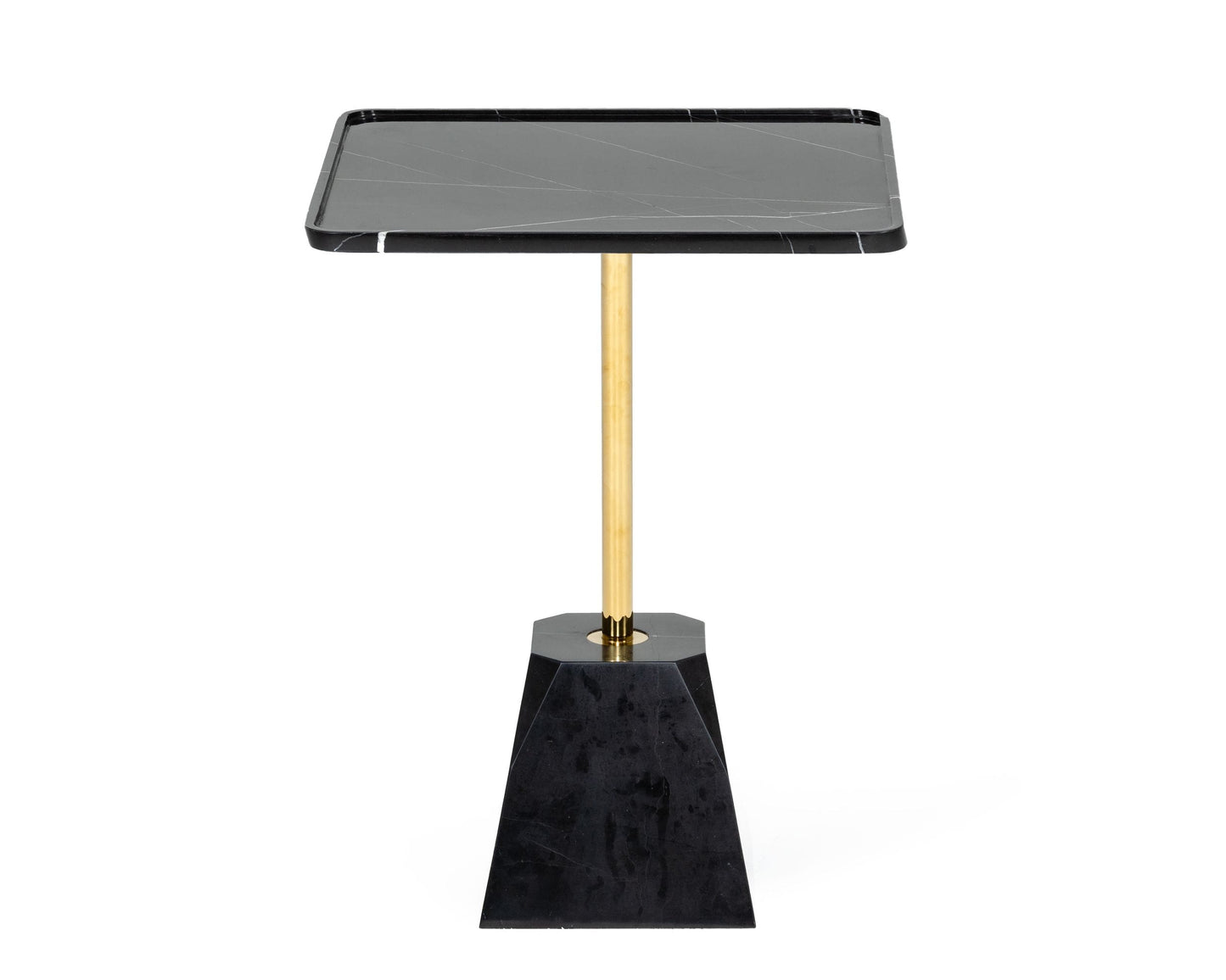 VIG Furniture Modrest Uintah Glam Black Marble Brass End Table