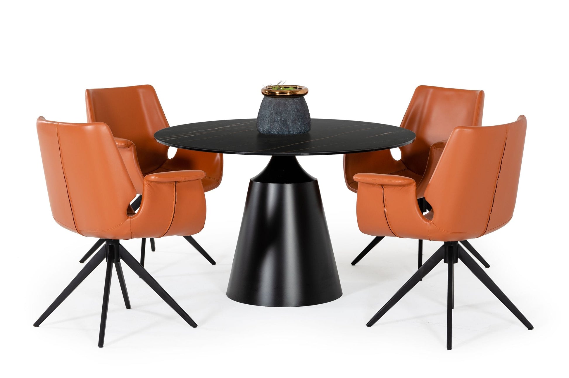 VIG Furniture Modrest Edith Round Black Ceramic Dining Table