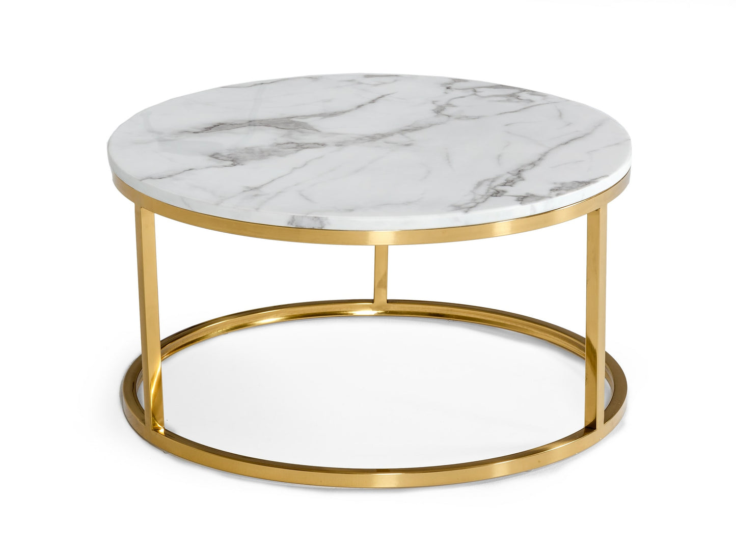 VIG Furniture Modrest Jenkin Gold Marble Coffee Table Set