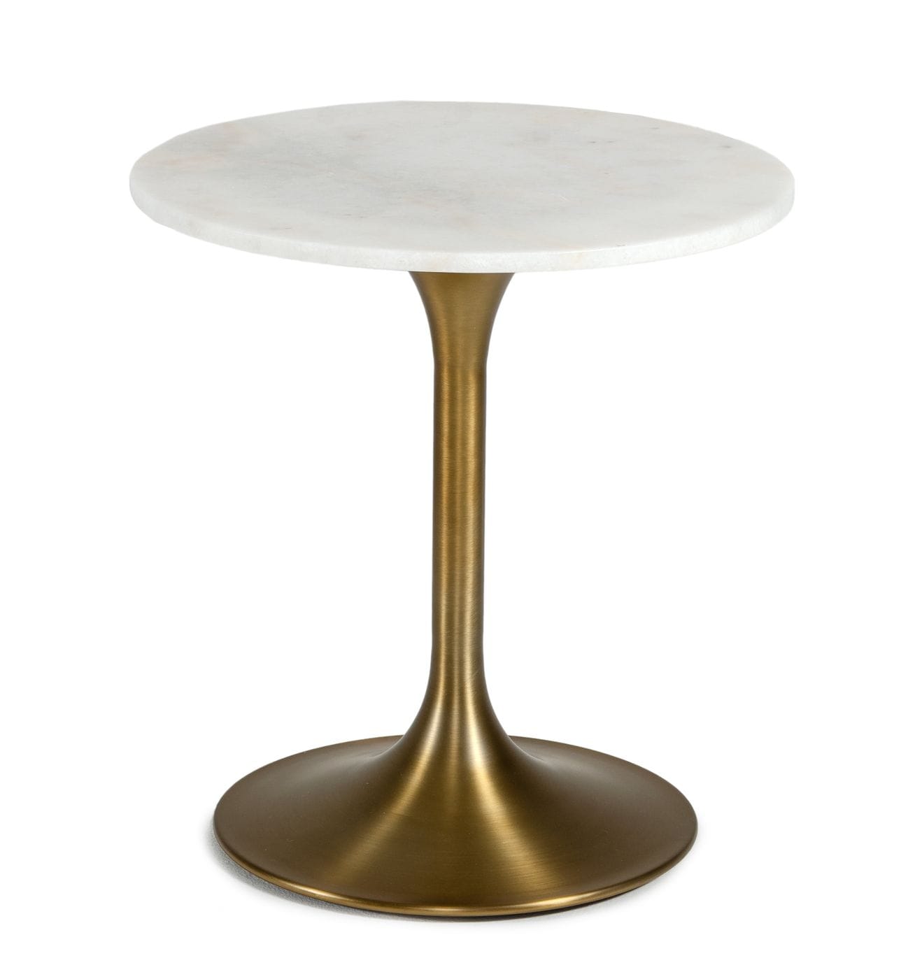 VIG Furniture Modrest Collins Glam White Marble Gold End Table
