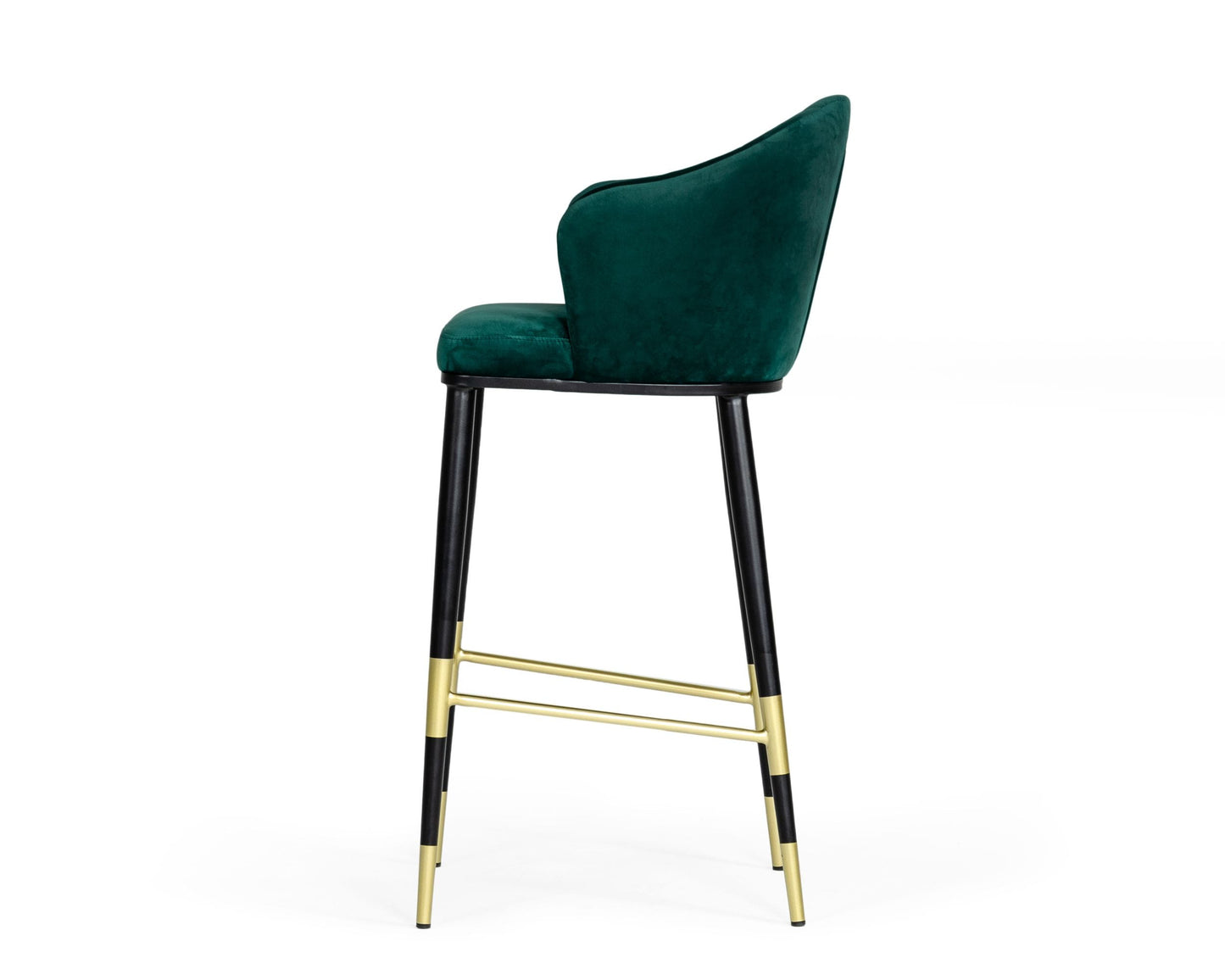 VIG Furniture Modrest Adak Glam Green Black Gold Barstool