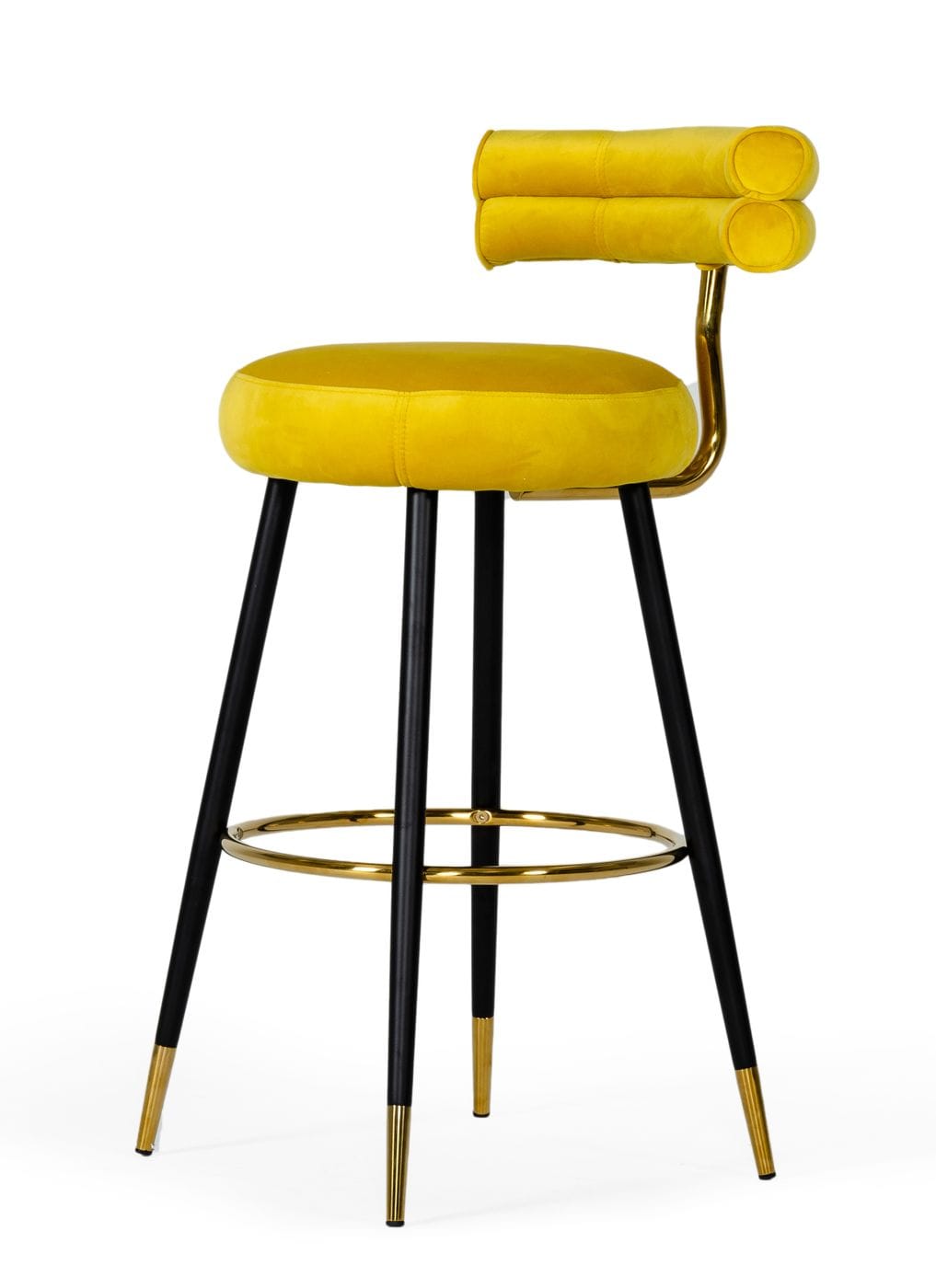 VIG Furniture Modrest Nassau Glam Yellow Black Gold Barstool