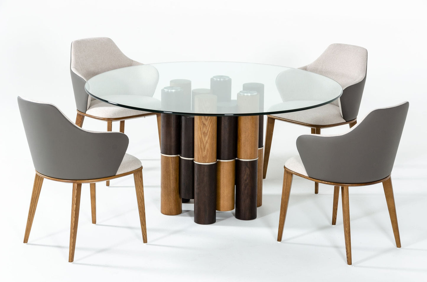 VIG Furniture Modrest Greta Glass Walnut Dining Table