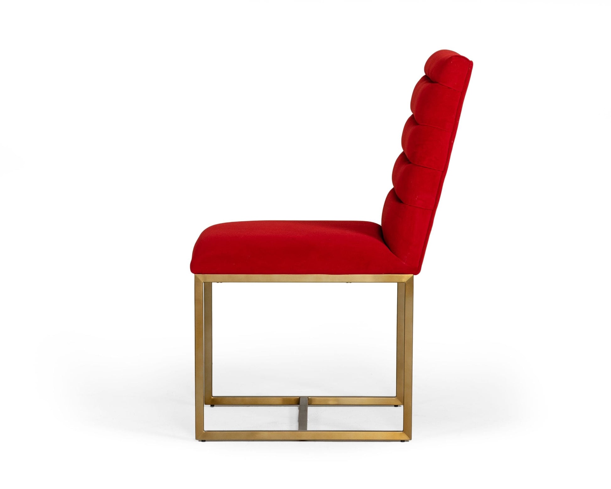 VIG Furniture Modrest Barker Burnt Orange Brush Gold Dining Chair Set of 2
