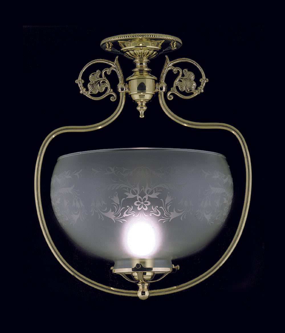 Framburg Polished Brass Chancery Flush Semi-Flush Mount