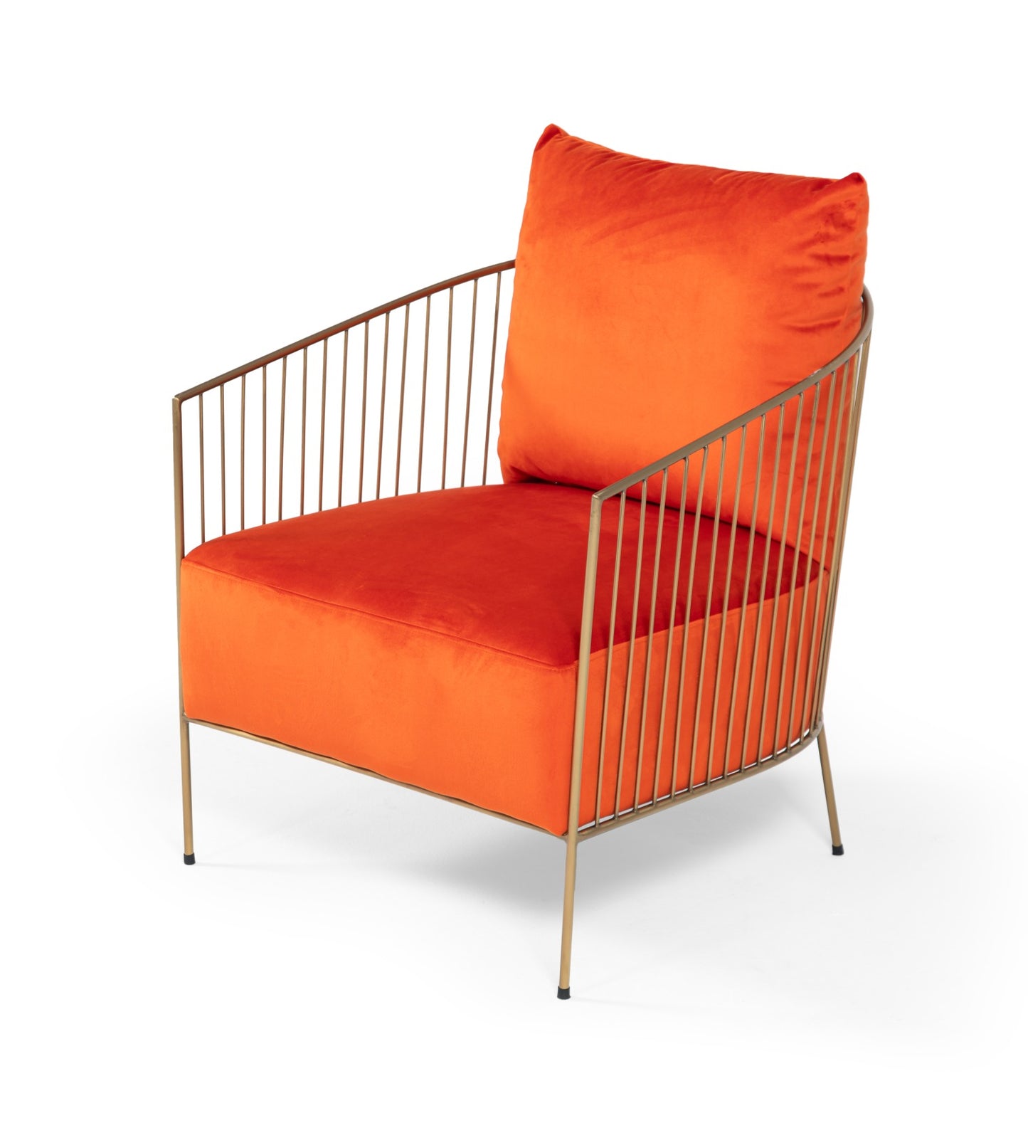 VIG Furniture Modrest Loveland Glam Orange Velvet Accent Chair