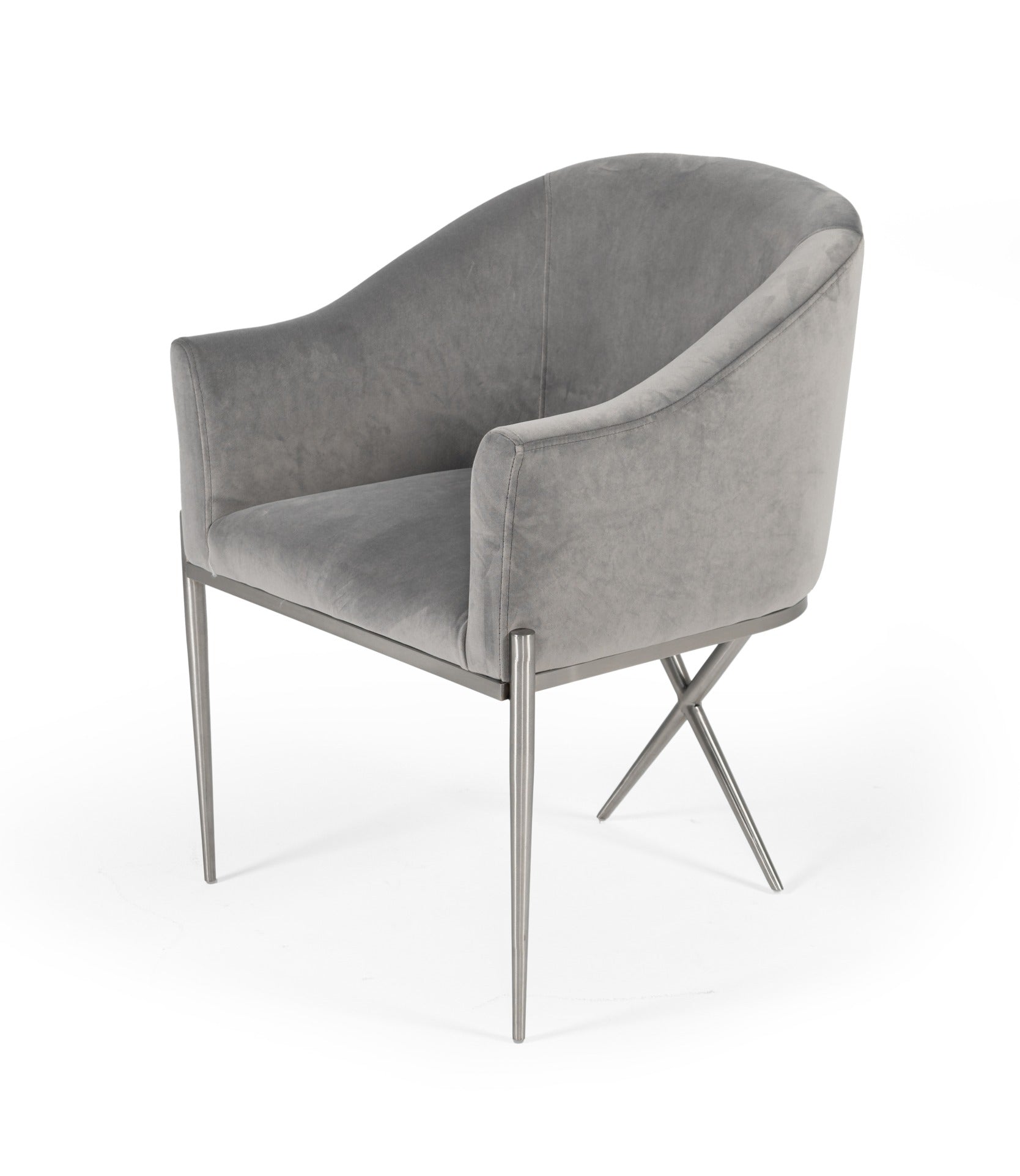 VIG Furniture Modrest Mancos Grey Velvet Accent Chair