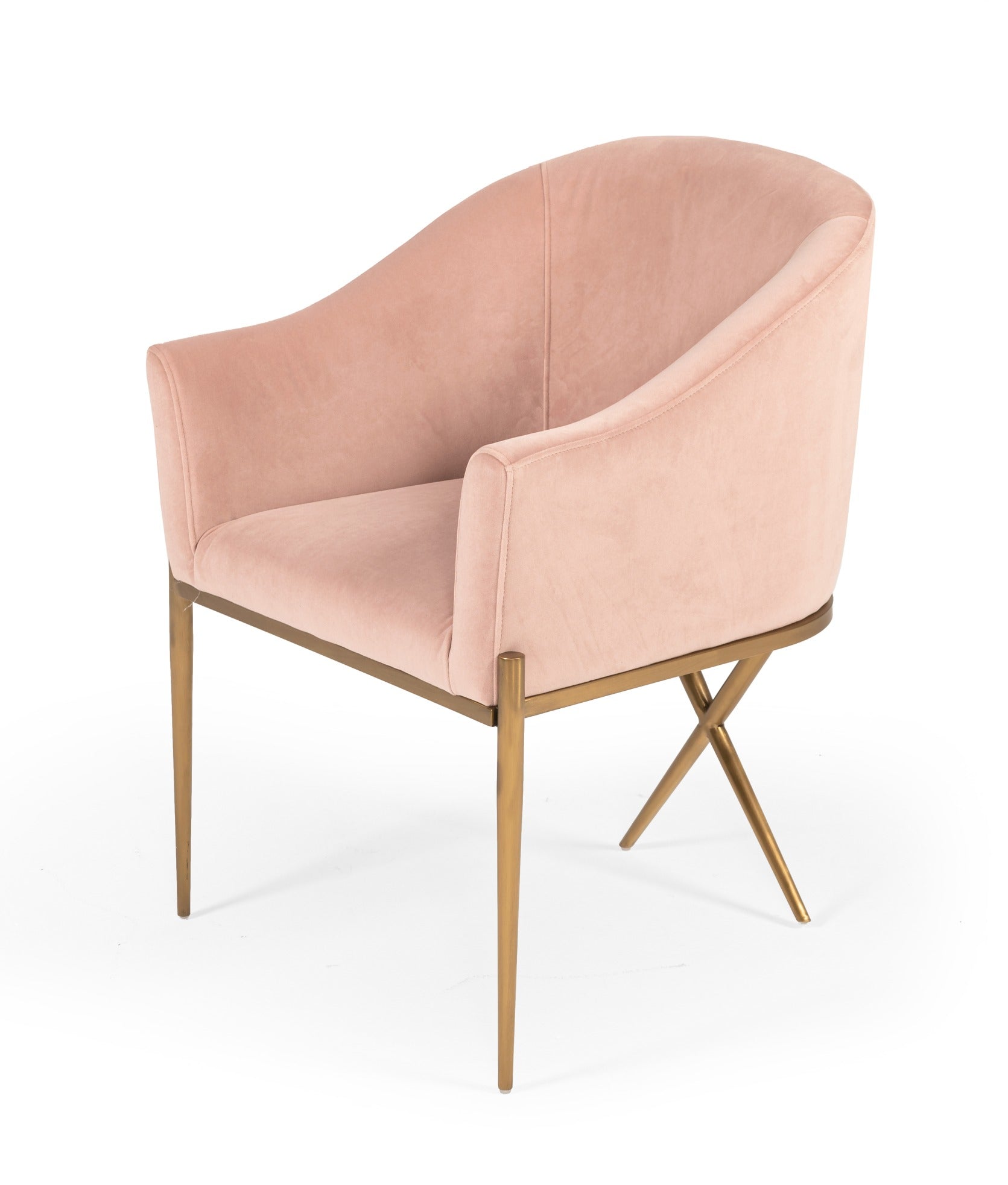 VIG Furniture Modrest Mancos Pink Velvet Accent Chair