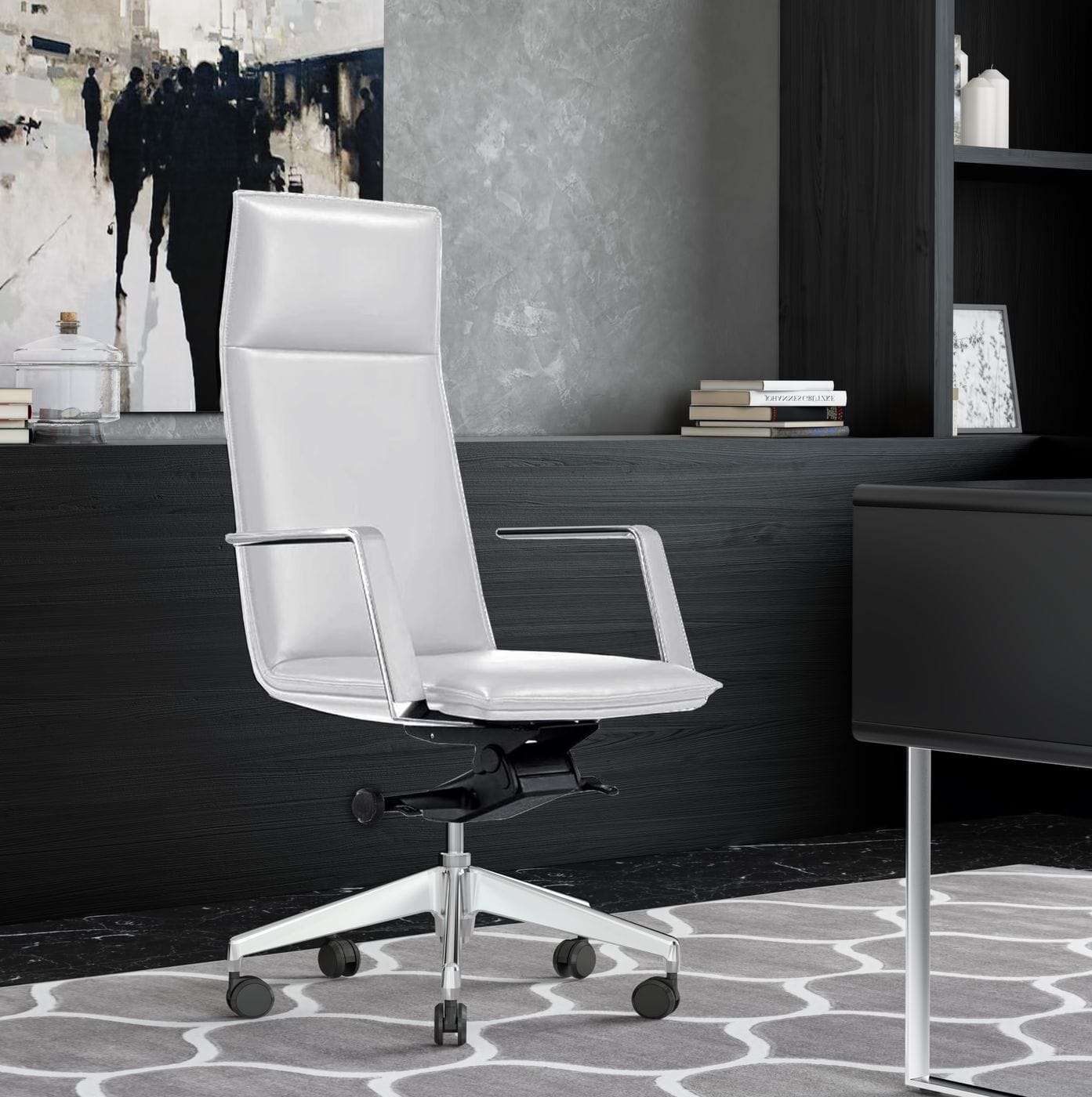 VIG Furniture Modrest Gorsky White High Back Executive Office Chair