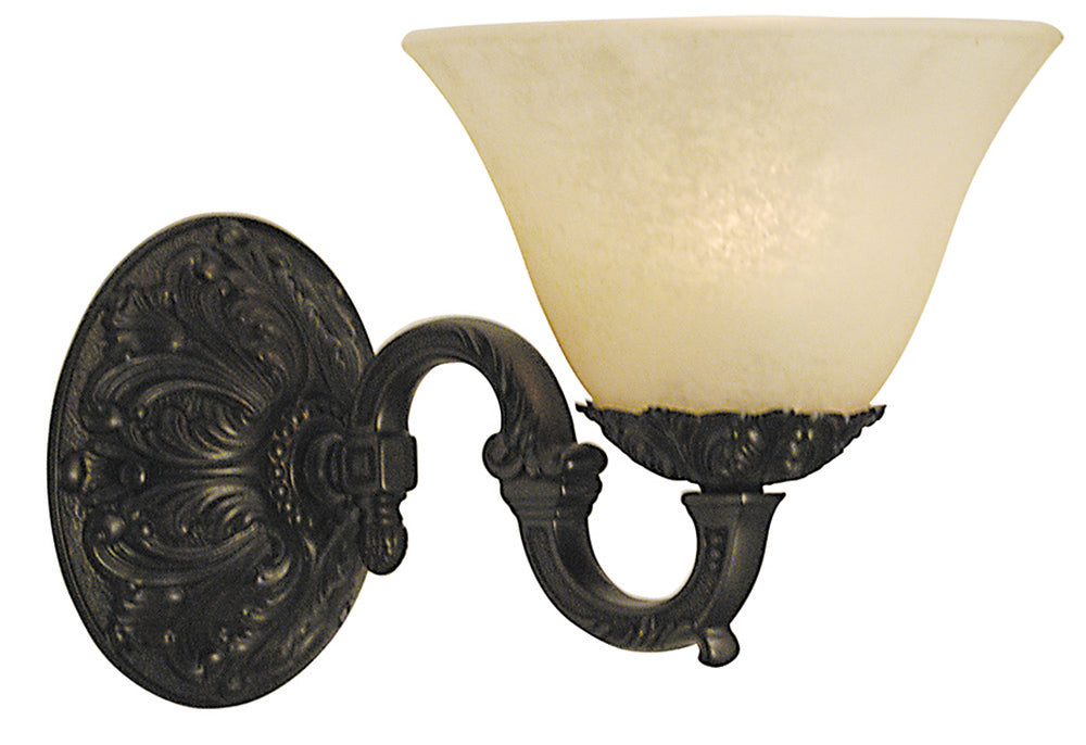 Framburg Napoleonic 1 - Light Mahogany Bronze with Champagne Marble Glass Wall Sconce 7881 MB/CM