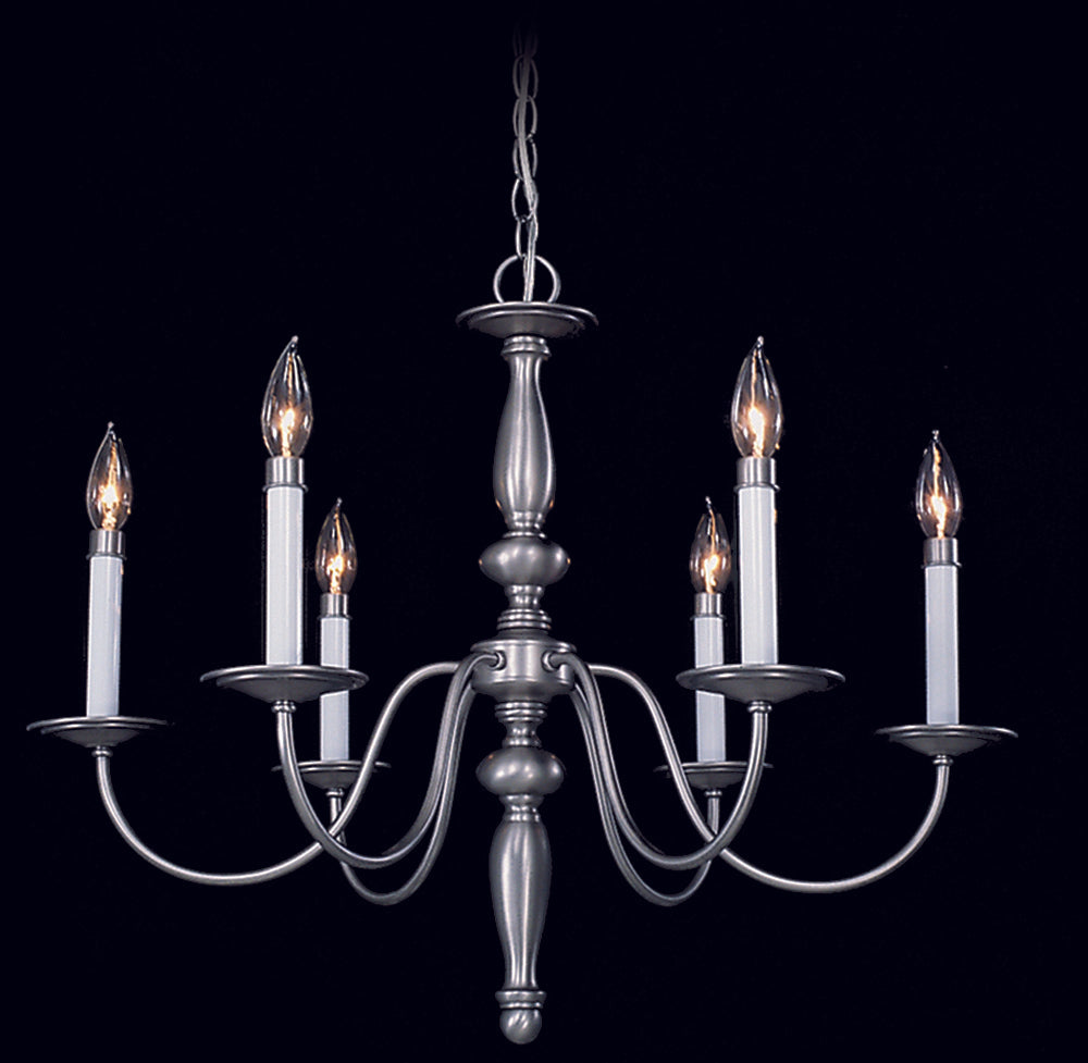 Framburg 6-Light Satin Pewter Jamestown Dining Chandelier