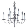 Framburg Jamestown 9 - Light Satin Pewter Dining Chandelier 7919 SP