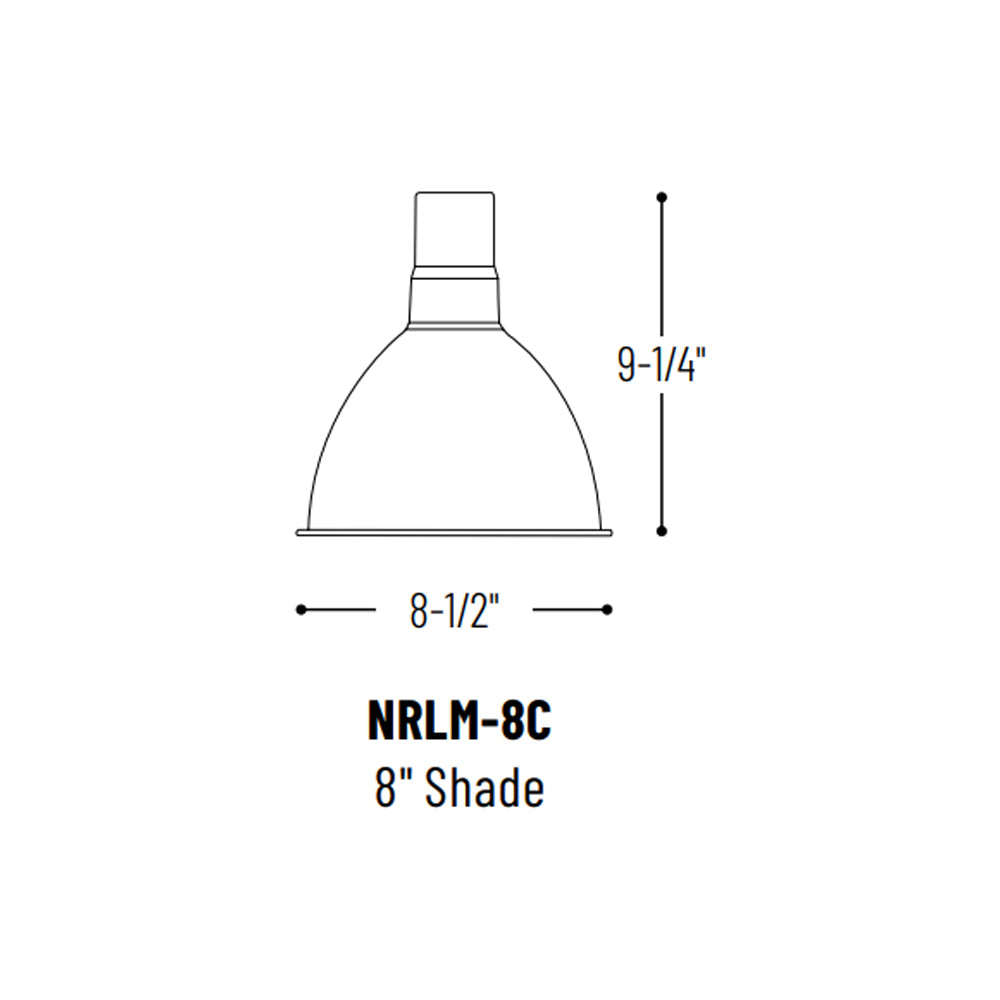 Nora Lighting 8" LED RLM Shade, 1200lm or 2200lm